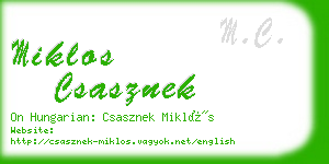 miklos csasznek business card